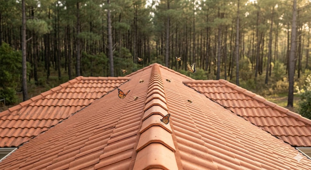 Toiture propre dans la nature des Landes